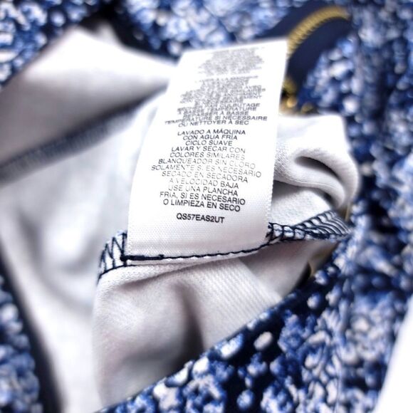 MICHAEL KORS Fluted High Rise Exposed Zip Mini Skirt Navy Blue Floral Womens 4 - Picture 10 of 10